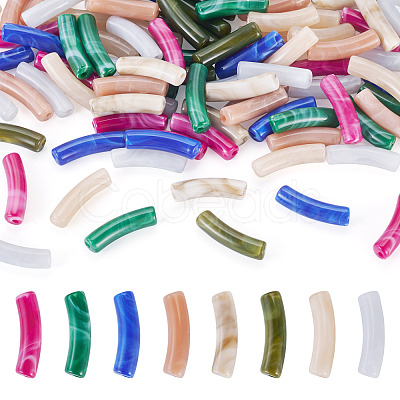100Pcs Two Tone Acrylic Beads MACR-TA0002-80-1