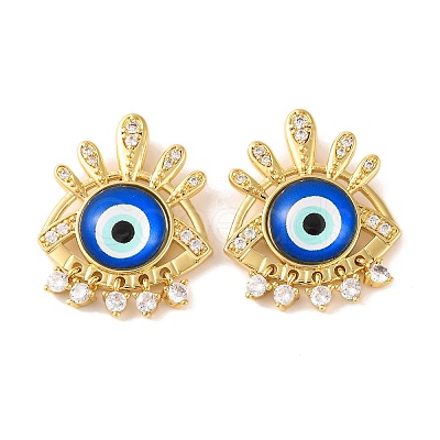 Rack Plating Brass Micro Pave Cubic Zirconia Pendants KK-H486-22G-04-1