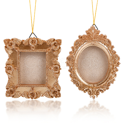 2 Sets 2 Styles Vintage Resin Hanging Photo Frame RESI-SP0001-21B-01-1