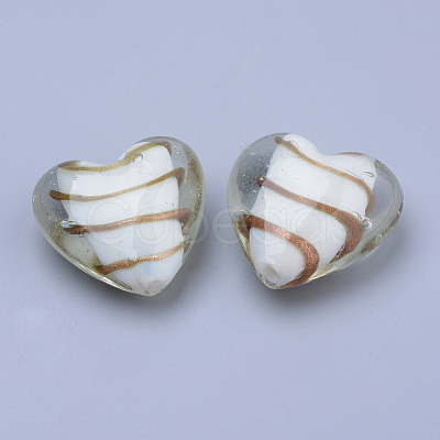 Handmade Gold Sand Lampwork Beads LAMP-R138-02F-1
