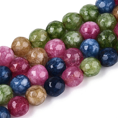 Dyed Natural White Jade Beads Strands G-T139-6mm-60-03-1
