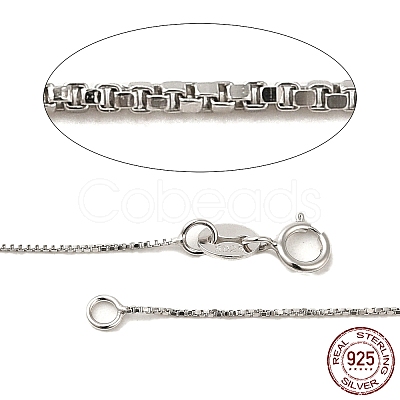 Anti-Tarnish Rhodium Plated 925 Sterling Silver Necklaces STER-M034-38A-1