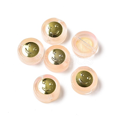 Transparent Spray Painted Glass Beads GLAA-I050-15D-1