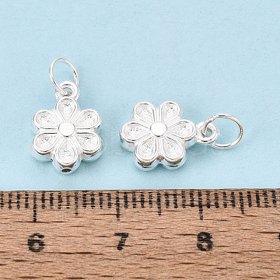 925 Sterling Silver Flower Charms STER-T009-05S-1