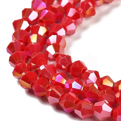 Opaque Solid Color Electroplate Glass Beads Strands GLAA-F029-P4mm-A02-1
