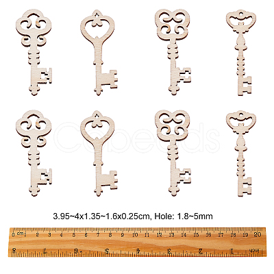 100Pcs Unfinished Wood Pendants WOOD-CJ0001-55-1