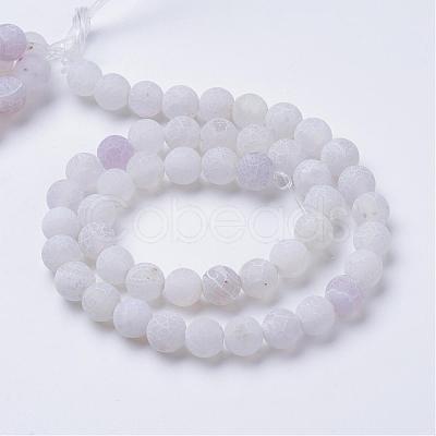 Natural & Dyed Crackle Agate Bead Strands G-T056-8mm-04-1