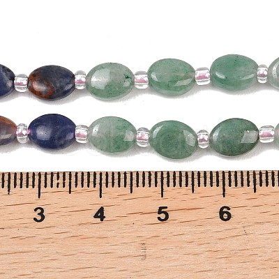 Cherry Quartz Glass & Natural Rhodonite & Sodalite & Green Aventurin & Crazy Agate Beads Strands G-Z135-A12-1