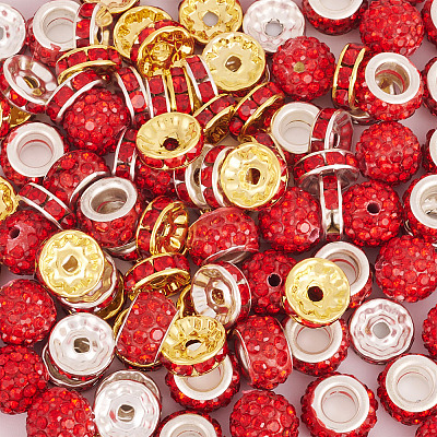 120Ppcs 4Style Pave Disco Ball Beads RB-TA0001-17-1