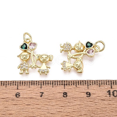 Brass Micro Pave Cubic Zirconia Pendants KK-N287-32A-G-1