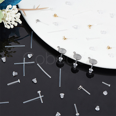 Nbeads 8Pcs 4 Style 304 Stainless Steel Ball Stud Earring Post FIND-NB0004-61-1