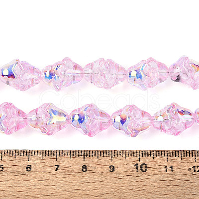 Electroplate Transparent Glass Beads Strands EGLA-N020-03D-1