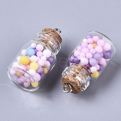 Glass Wishing Bottle Pendant Decorations LS-GLAA-N037-01H-1