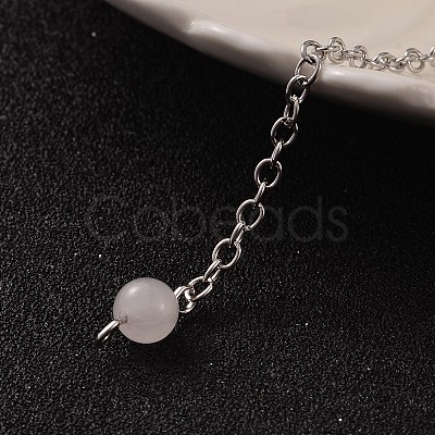 Teardrop Platinum Tone Brass Rose Quartz Dowsing Pendulums X-MAK-M015-03H-1