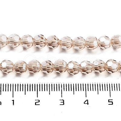Electroplate Transparent Glass Beads Strands EGLA-A035-T6mm-A22-1