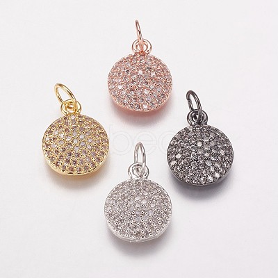 Brass Cubic Zirconia Charms KK-P134-25-1