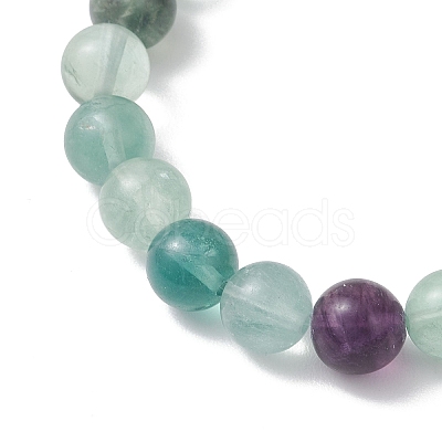 Natural Fluorite Beads Stretch Bracelets for Women BJEW-JB13166-1