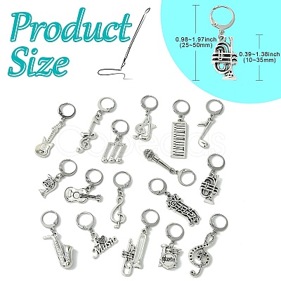 62Pcs 31 Style Alloy Locking Stitch Markers HJEW-CJ00058-1