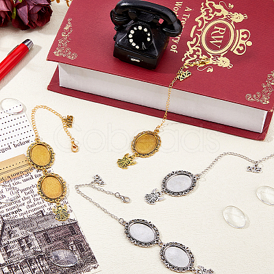 DIY Oval & Angel Alloy Graduation Cap Fringe Pendant Decoration Making Kits HJEW-DC00044-1