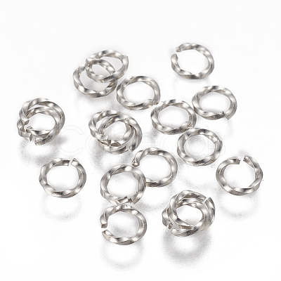 Tarnish Resistant 304 Stainless Steel Twisted Open Jump Rings STAS-L233-008A-P-1