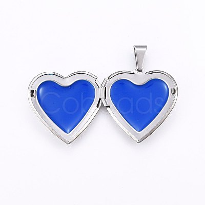 304 Stainless Steel Locket Pendants STAS-O103-29P-1
