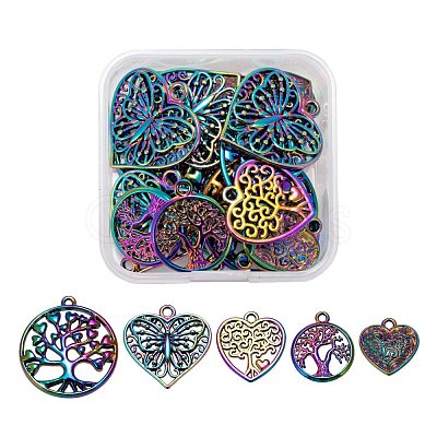 20Pcs 5 Style Alloy Pendants FIND-LS0001-25MC-1