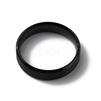 PVD Vacuum Plating Matte Style 304 Stainless Steel Wide Band Finger Rings for Women Men RJEW-WH0009-14F-EB-1