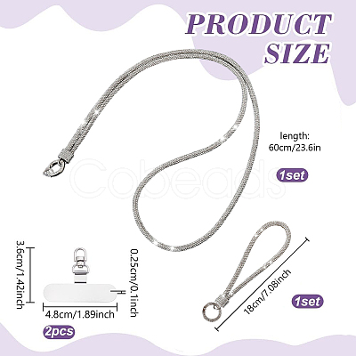 2Sets 2 Styles Alloy Mobile Phone Straps AJEW-NB0009-04A-1
