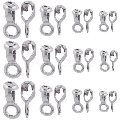 80Pcs 4 Styles 304 Stainless Steel Ball Chain Connectors FIND-SC0011-11-1