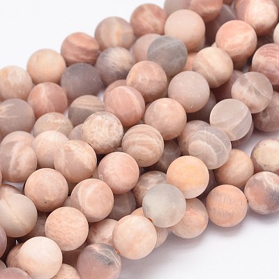 Round Natural Sunstone Beads Strands G-K068-29-6mm-1