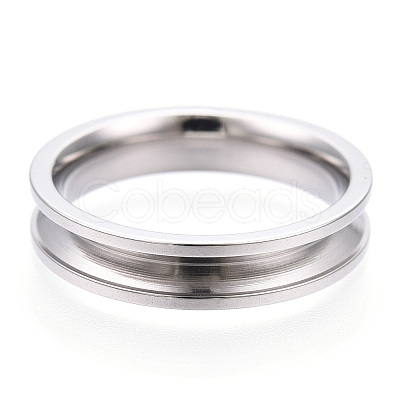 201 Stainless Steel Grooved Finger Ring Settings STAS-WH0039-11A-P-1
