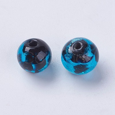 Handmade Silver Foil Lampwork Beads LAMP-J089-Q05-1