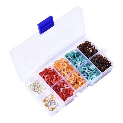 800Pcs 4 Colors Oval Acrylic Linking Rings DIY-YW0002-39-1