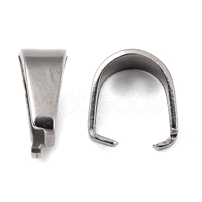 Tarnish Resistant 304 Stainless Steel Snap on Bails STAS-R048-9x7mm-1
