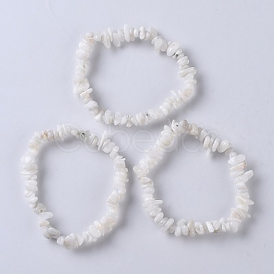 Natural White Moonstone Stretch Bracelets X-BJEW-JB03681-09-1