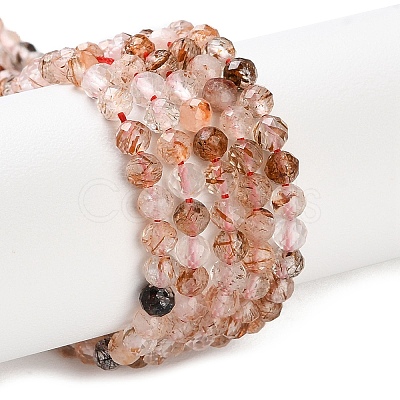 Natural Black Gold Rutilated Quartz Beads Strands G-N342-21B-01-1