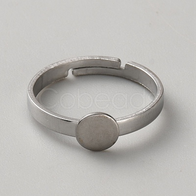 Adjustable 304 Stainless Steel Finger Rings Components STAS-WH0048-47P-1