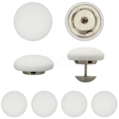 36Pcs Flat Round Cloth Cap Nail Buttons BUTT-CY0001-34B-1