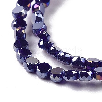 Electroplate Glass Beads Strands GLAA-E036-04-M-1