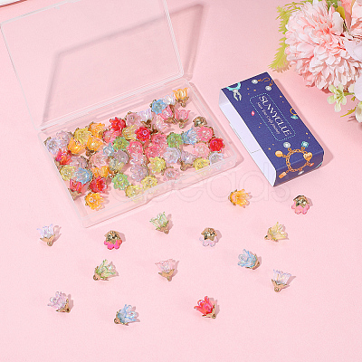 72Pcs 9 Colors Acrylic Pendants OACR-SC0002-38B-1