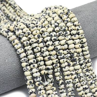Natural Dalmatian Jasper Beads Strands G-P575-A01-6x4mm-1