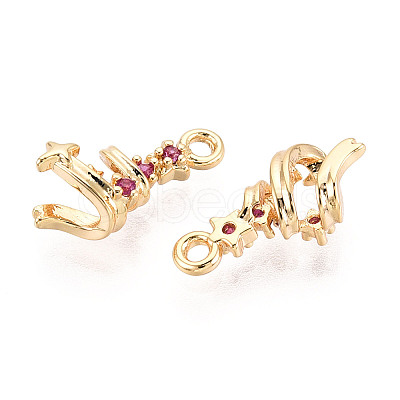 Brass Micro Pave Cubic Zirconia Charms KK-N263-140B-G-1