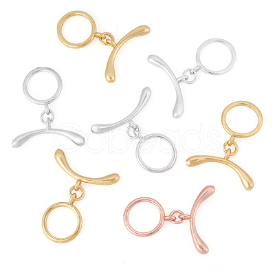 7Pcs Ring Brass Toggle Clasps KK-TADJ0001-21-1