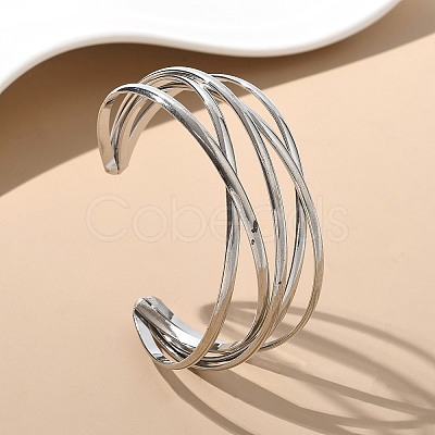 Electrophoresis Iron Cuff Bangles BJEW-M057-07P-1