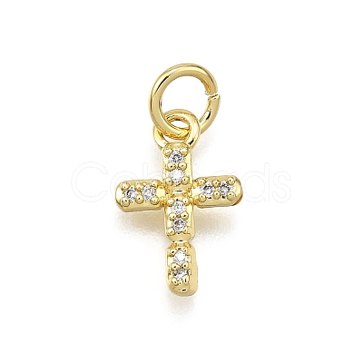 Brass Micro Pave Cubic Zirconia Pendants KK-Z100-39G-02-1