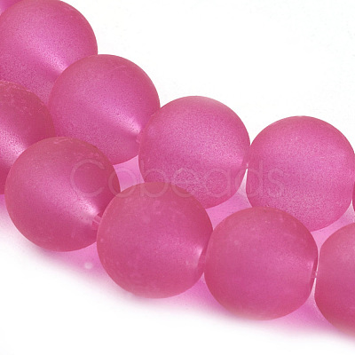 Baking Paint Transparent Glass Bead Strands X-GLAA-S031-8mm-35-1