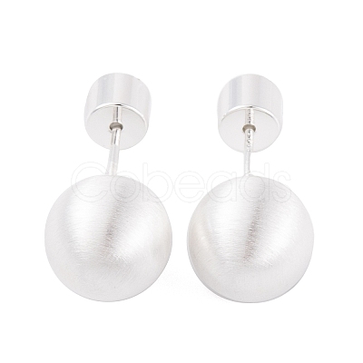 Round Ball Drawbench Brass Ear False Plugs for Women EJEW-G391-24D-S-1
