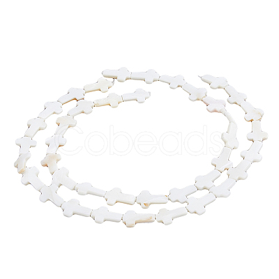 DICOSMETIC 2 Strands Cross Natural Sea Shell Beads Strands SSHEL-DC0001-02-1