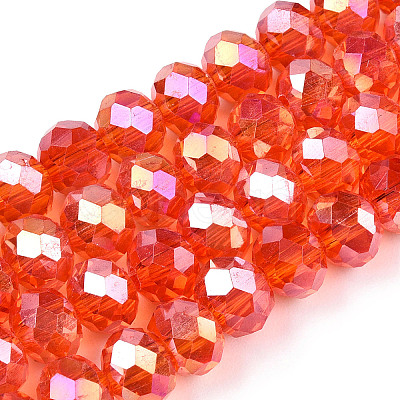 Electroplate Glass Beads Strands EGLA-A034-T6mm-B22-A-1