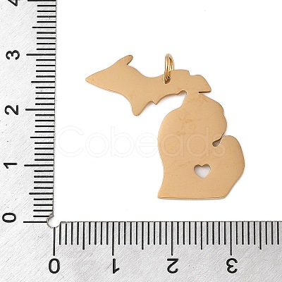Ion Plating(IP) 304 Stainless Steel Pendants STAS-T038-84G-1